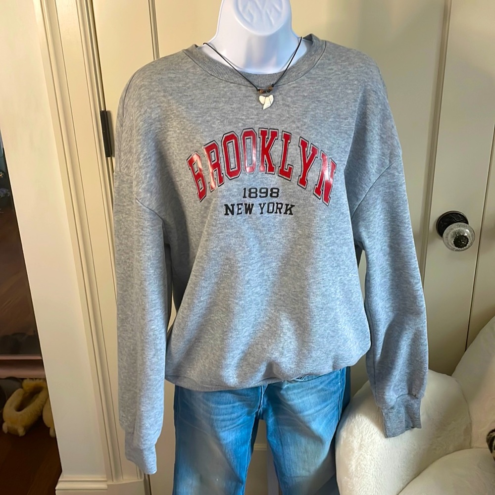 SHEIN “Brooklyn” hoodless sweatshirt size S